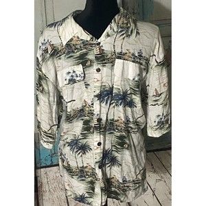 Maui Maui Hawaiian Islands Shirt Mens Large Button Up Short Sleeve